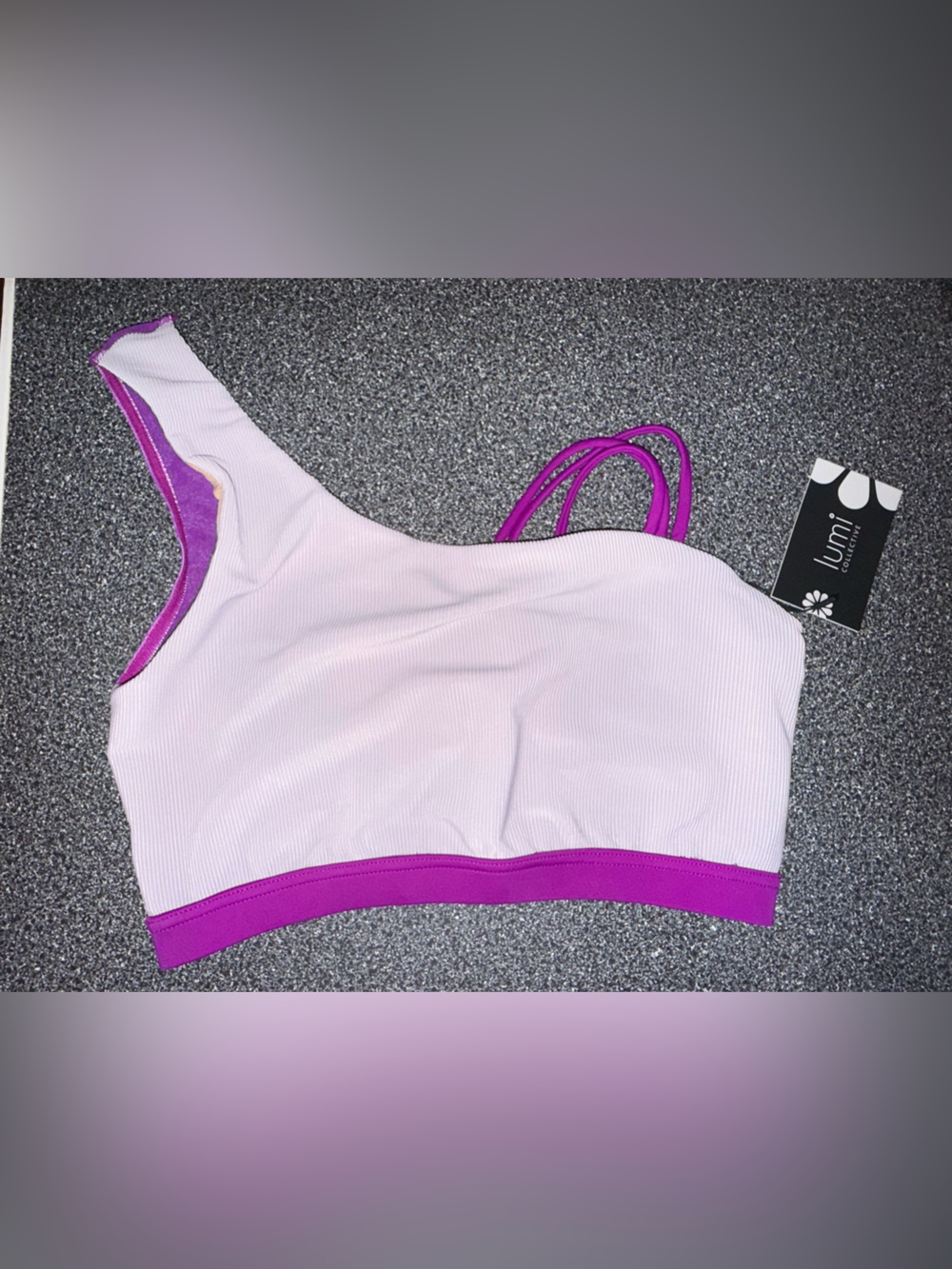 Lumi Collective NWT!! Purple & Magenta Dance Bra Top Size Large Adult